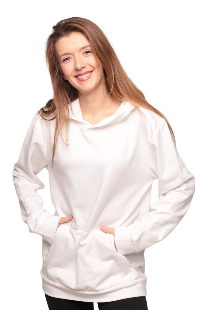Kapşonlu Kadın Sweatshirt 0154 | Ekru