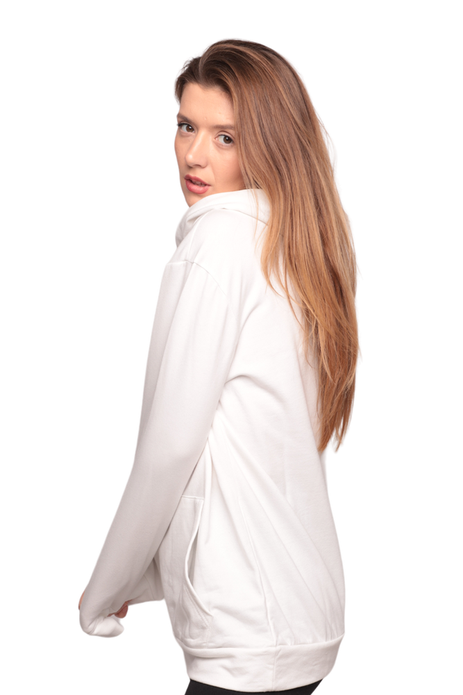 Kapşonlu Kadın Sweatshirt 0154 | Ekru