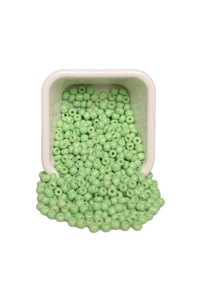 Cam Boncuk 4 mm 50 gr Fıstık Yeşili 12
