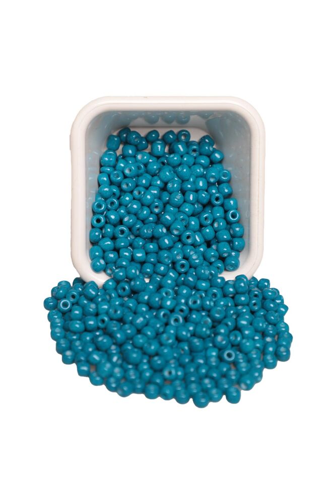 Cam Boncuk 4 mm 50 gr Petrol Mavi 25