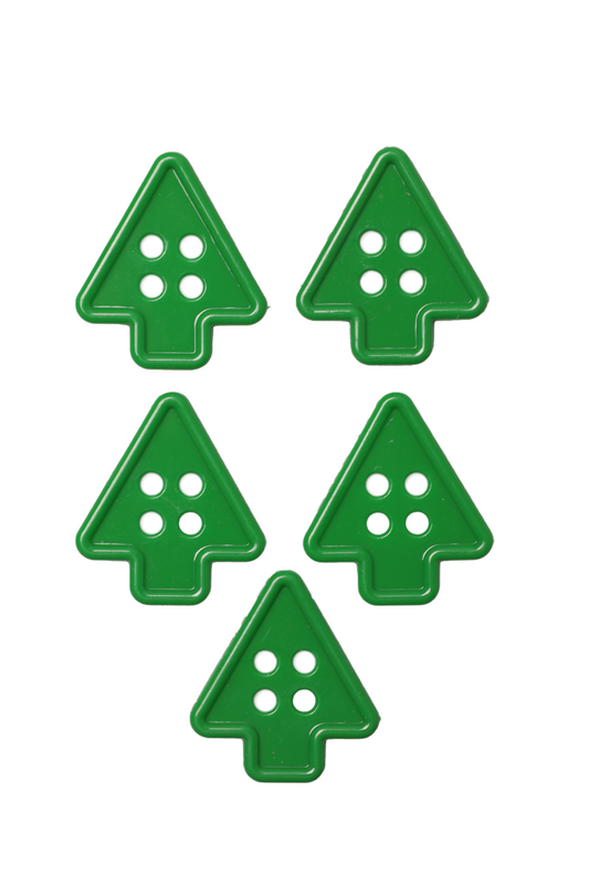 SİMİSSO - Geometrik Şekilli Düğme Model 6 5 adet | Yeşil