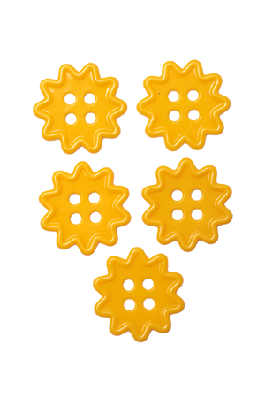 SİMİSSO - Geometrik Şekilli Düğme Model 9 5 adet | Sarı