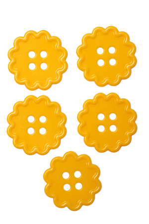 SİMİSSO - Geometrik Şekilli Düğme Model 12 5 adet | Sarı