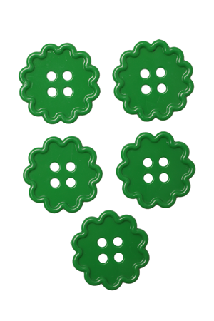 SİMİSSO - Geometrik Şekilli Düğme Model 12 5 adet | Yeşil