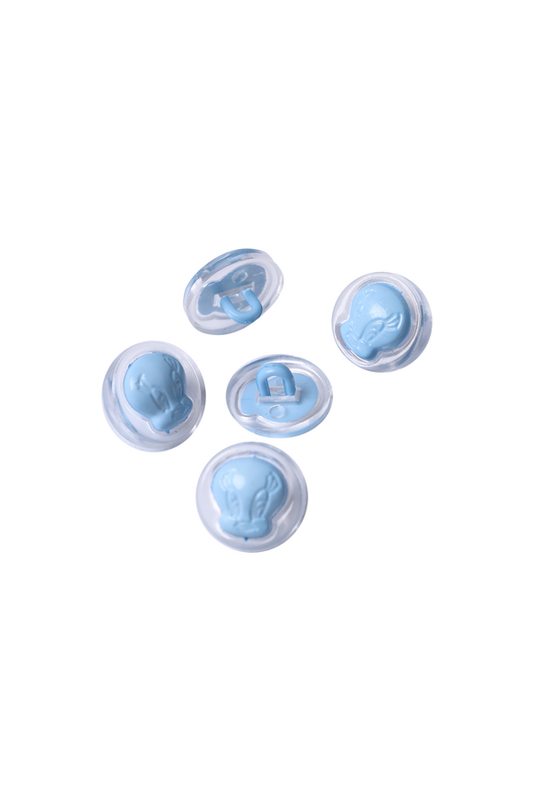 SİMİSSO - Figürlü Düğme 5 Adet Model 2 | Bebe Mavi
