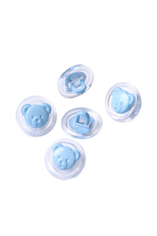 SİMİSSO - Figürlü Düğme 5 Adet Model 4 | Bebe Mavi