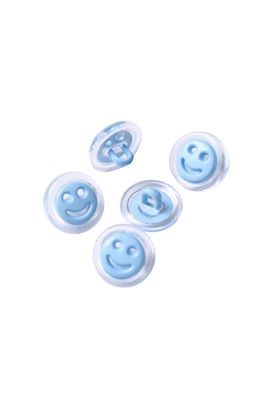 SİMİSSO - Figürlü Düğme 5 Adet Model 5 | Bebe Mavi