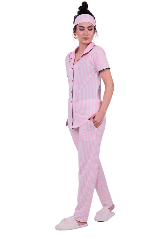 Пижамный комплект SNC в полоску/розовый - Thumbnail