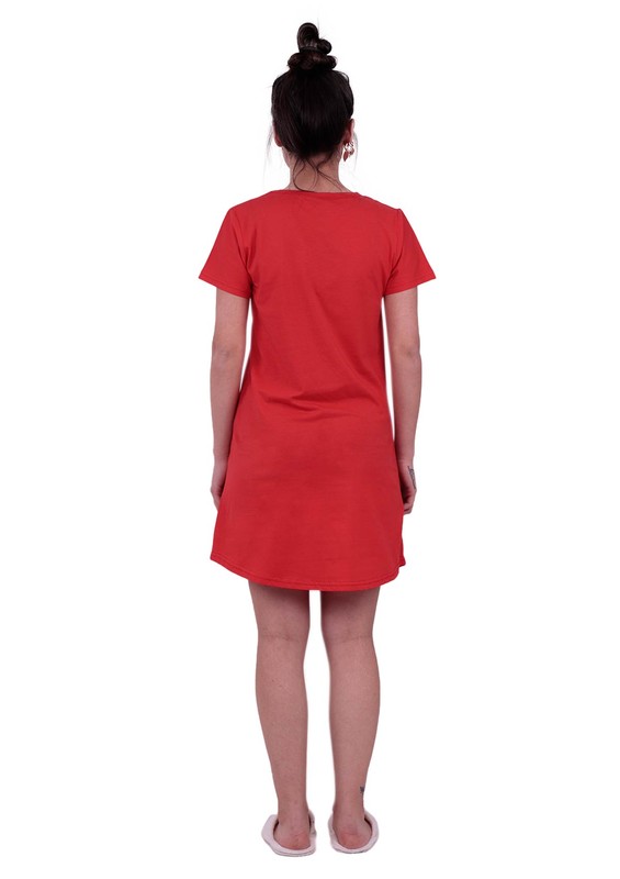 Сорочка SNC с фламинго, короткими рукавами 8041/красный - Thumbnail