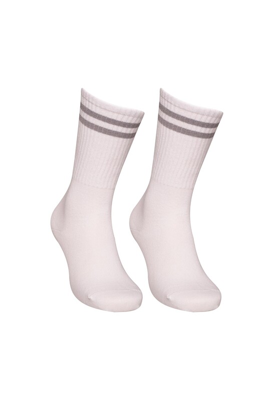 SOFT - Dizaltı Kadın Günlük Çorap 9427 | Beyaz Gri