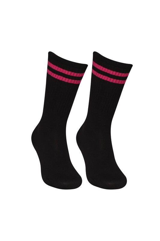 SOFT - Dizaltı Kadın Günlük Çorap 9427 | SiyahFuşya