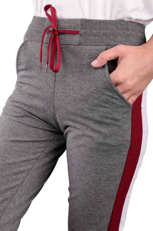 Спортивные штаны SRT с полосками по бокам 108/ серый - Thumbnail