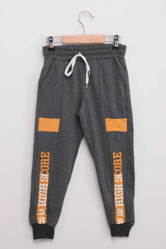 Спортивные штаны с надписью 1672/серый - Thumbnail