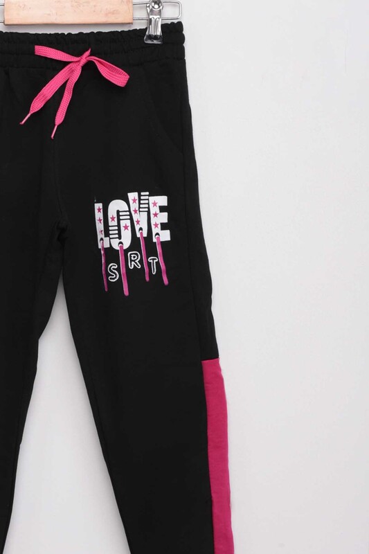 Спортивные штаны с принтом Love/чёрный - Thumbnail