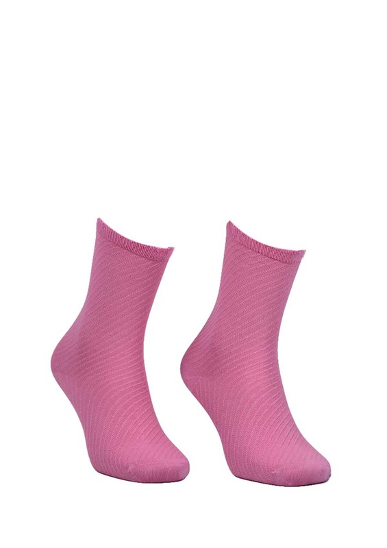 Бамбуковые носки STRENNA в полоску 403/розовый - Thumbnail