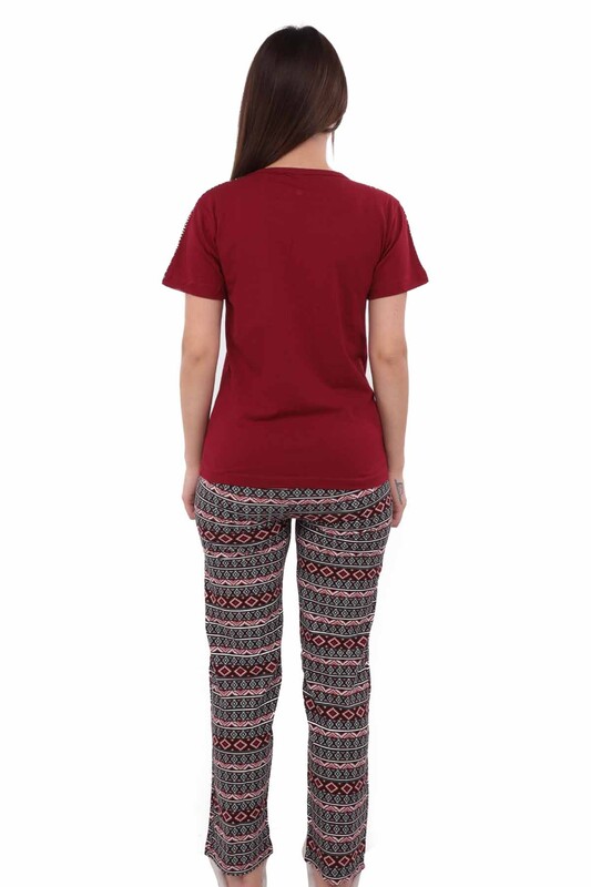 Пижама Sude с принтом 2251|бордовый - Thumbnail