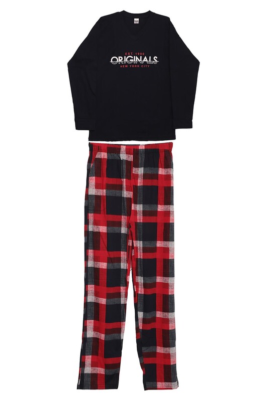 SUDE - Uzun Kollu Erkek Pijama Takımı 100-42 | Lacivert