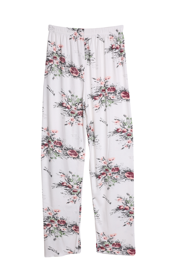 Güpür Detaylı Kadın Pijama Takımı P-5001 | Ekru