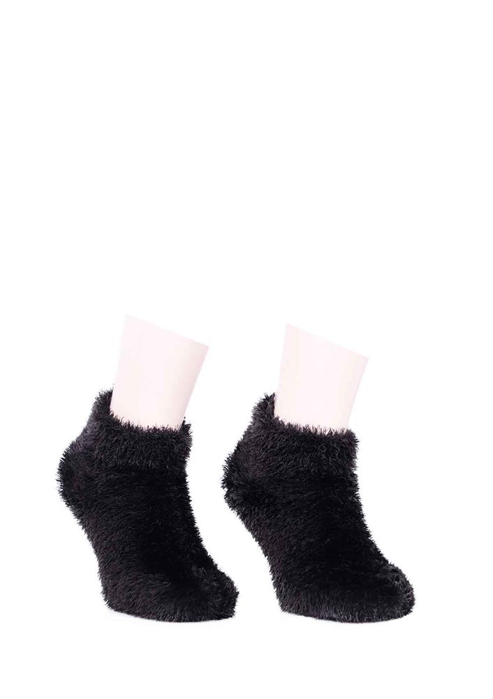 Püsküllü Peluş Çorap 116 | Siyah