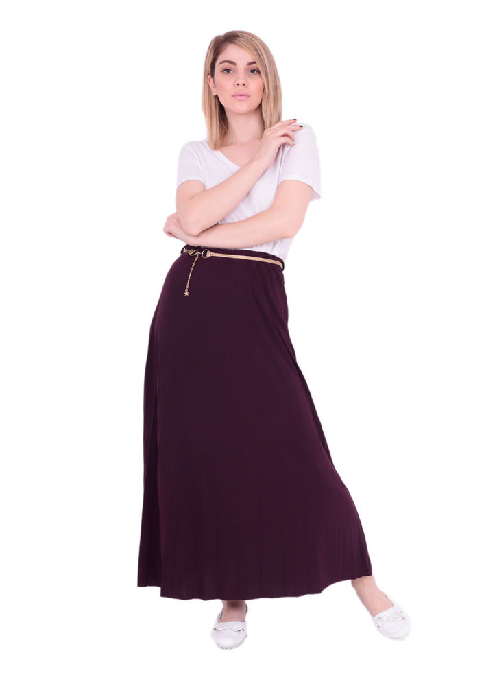Прямая юбка с ремешком 478/пурпурный 