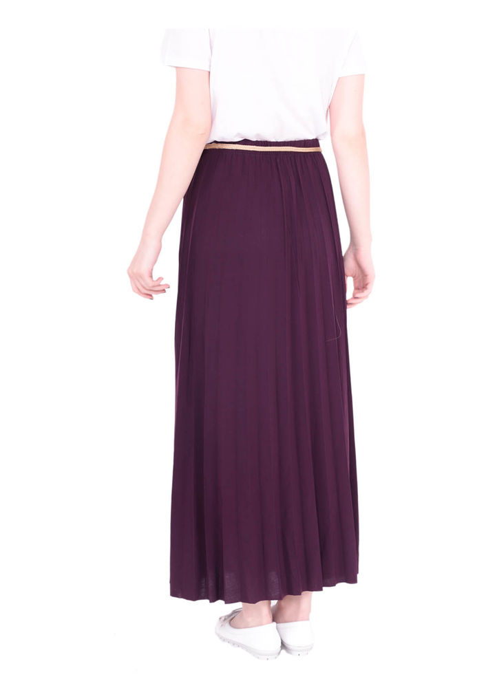 Прямая юбка с ремешком 478/пурпурный 