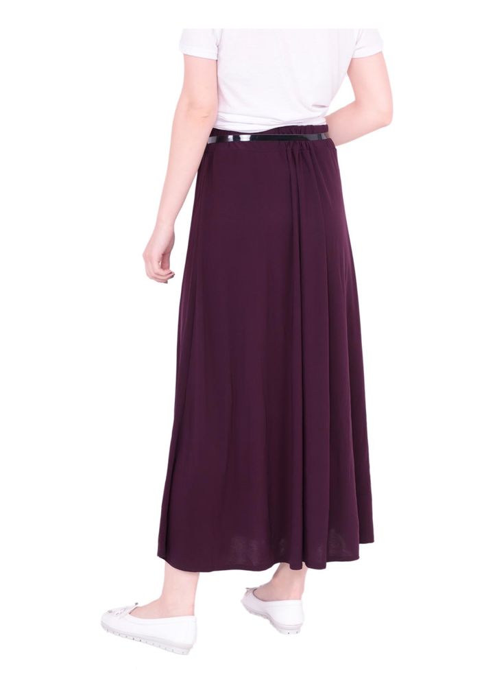 Прямая юбка с ремешком 479/пурпурный 