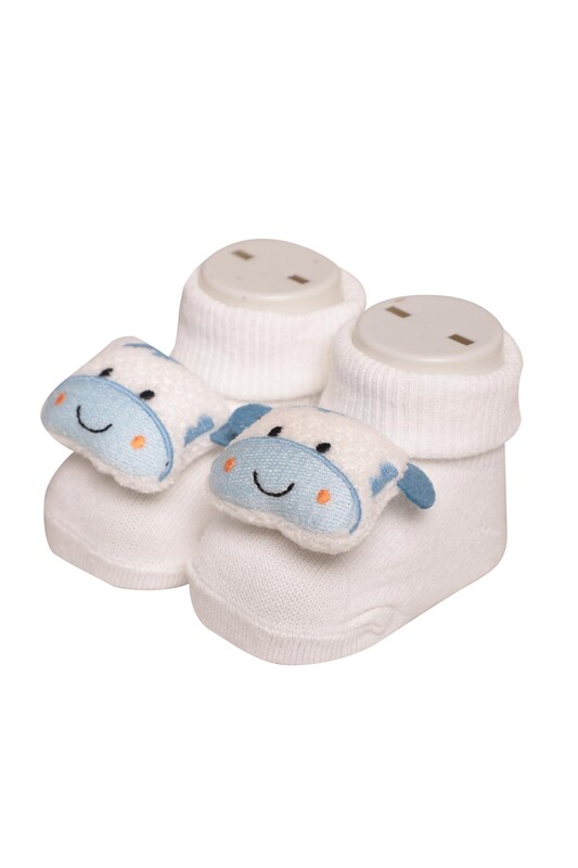 ÜNLÜ BABY - Çıngıraklı Bebek Çorap 06 | Beyaz