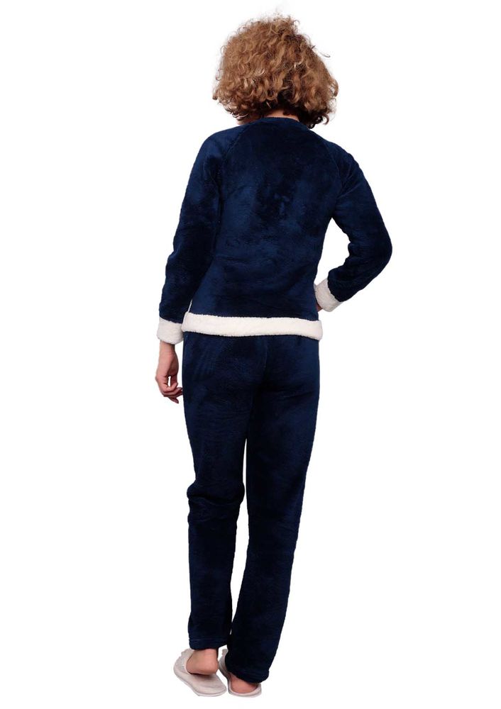 Wesha Ribanalı Baskılı Welsoft Pijama Takımı 002 | Lacivert