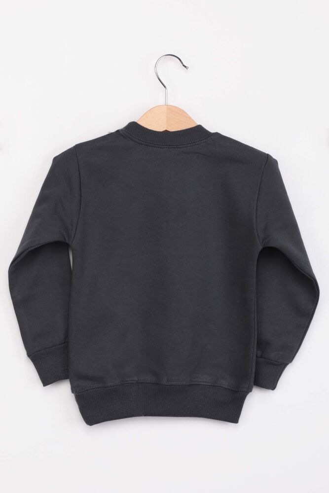 Yarış Arabası Baskılı Erkek Çocuk Sweatshirt | Füme