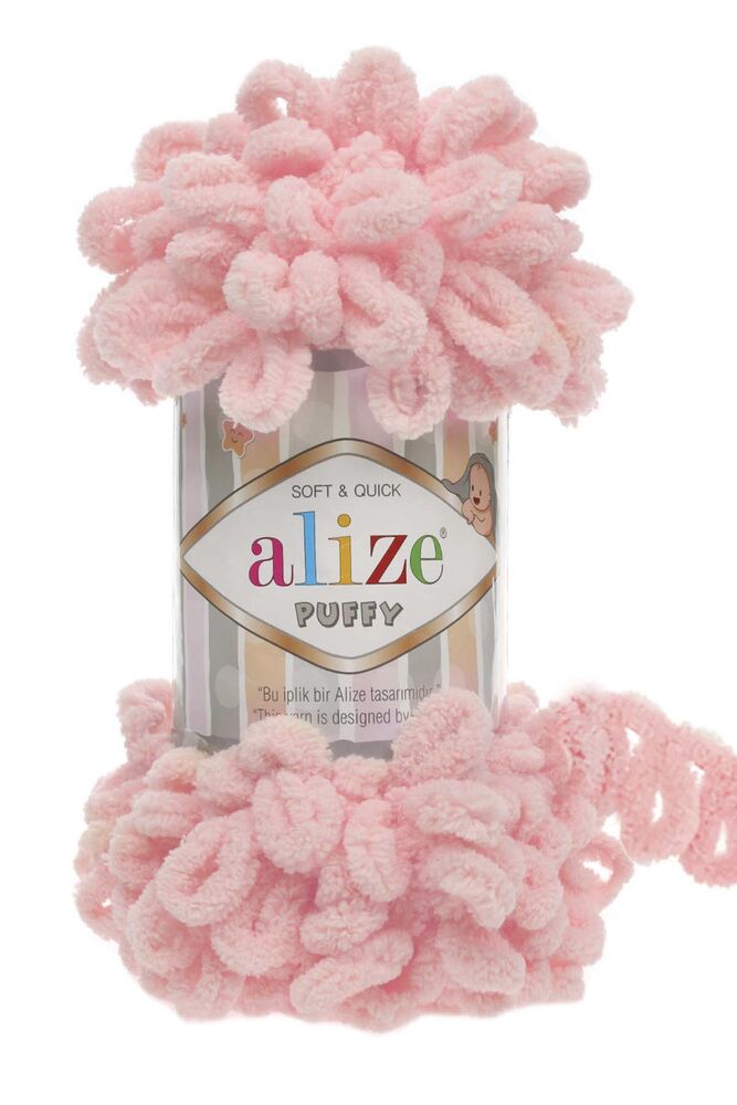 Пряжа Alize Puffy / Розовая пудра 638