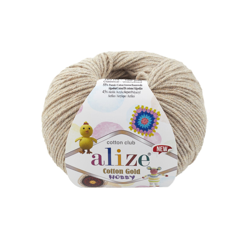 Alize - Пряжа Alize Cotton Gold Hobby New /Бежевый меланж 152