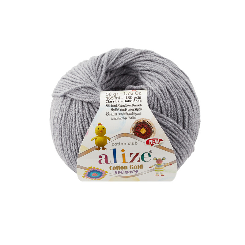 Alize - Пряжа Alize Cotton Gold Hobby New/Серый меланж 021