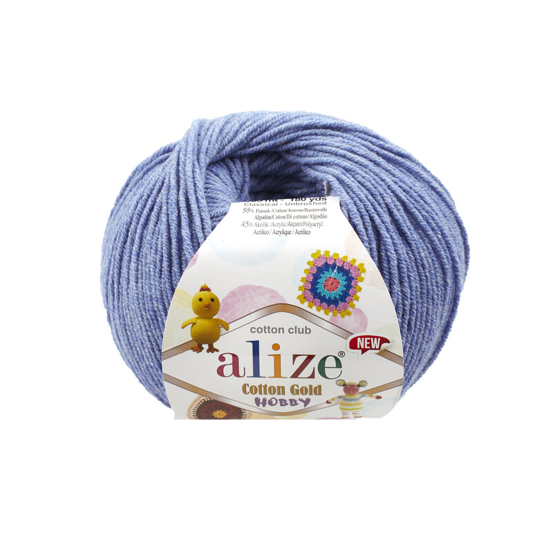 Alize - Alize Cotton Gold Hobby New El Örgü İpi Melanj Mavi 374