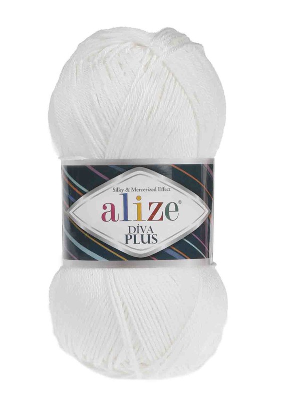 Alize - Пряжа Alize Diva Plus/Белый 1055