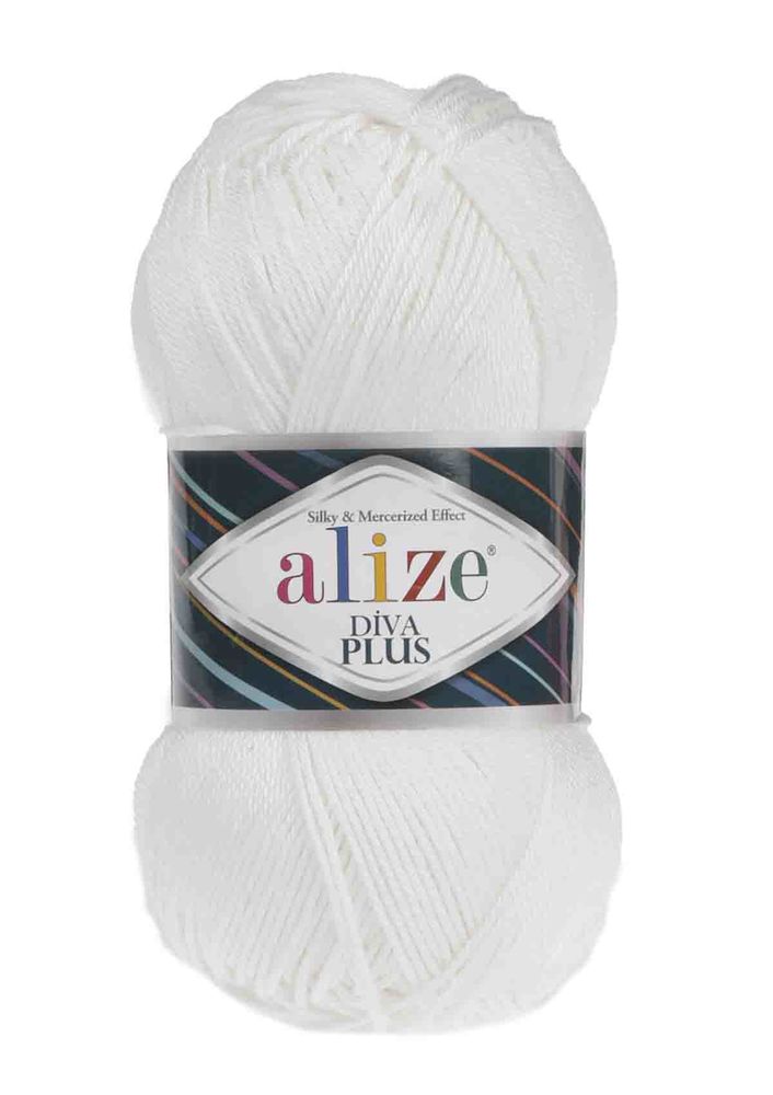 Пряжа Alize Diva Plus/Белый 1055