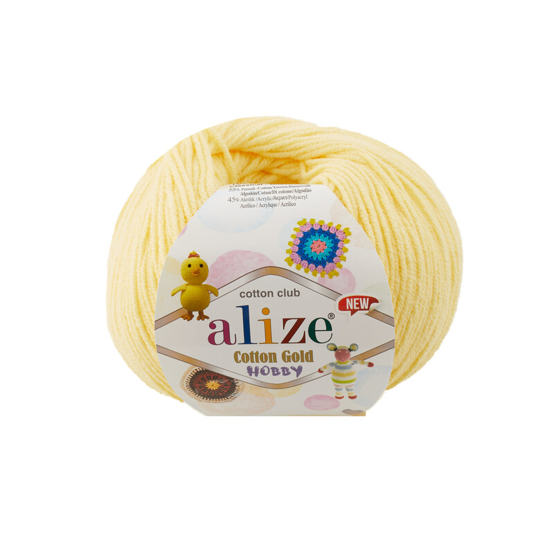 Alize - Alize Cotton Gold Hobby New El Örgü İpi Açık Sarı 187
