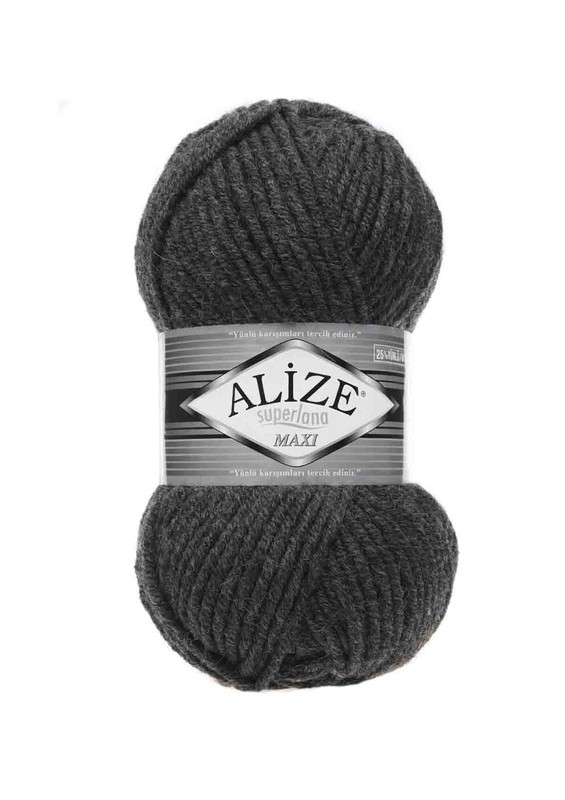 Alize - Alize Superlana Maxi El Örgü İpi Koyu Gri Melanj 196