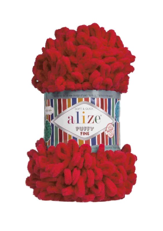 Alize - Alize Puffy Fine El Örgü İpi Kırmızı 056