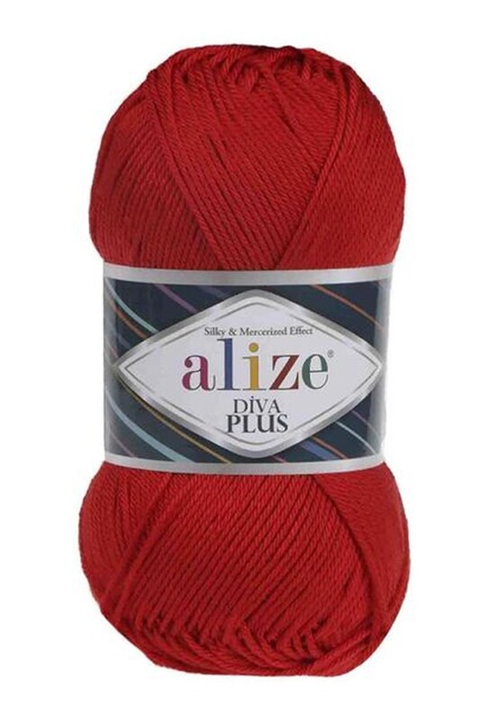 Alize - Alize Diva Plus El Örgü İpi Kırmızı 056