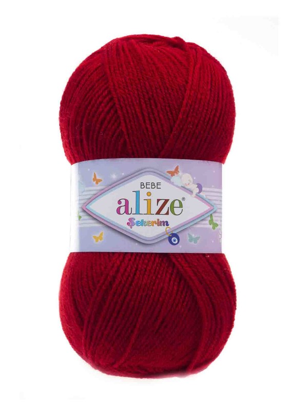 Alize - Alize Şekerim Bebe El Örgü İpi Koyu Kırmızı 106