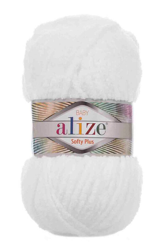 Alize - Alize Softy Plus El Örgü İpi Beyaz 055