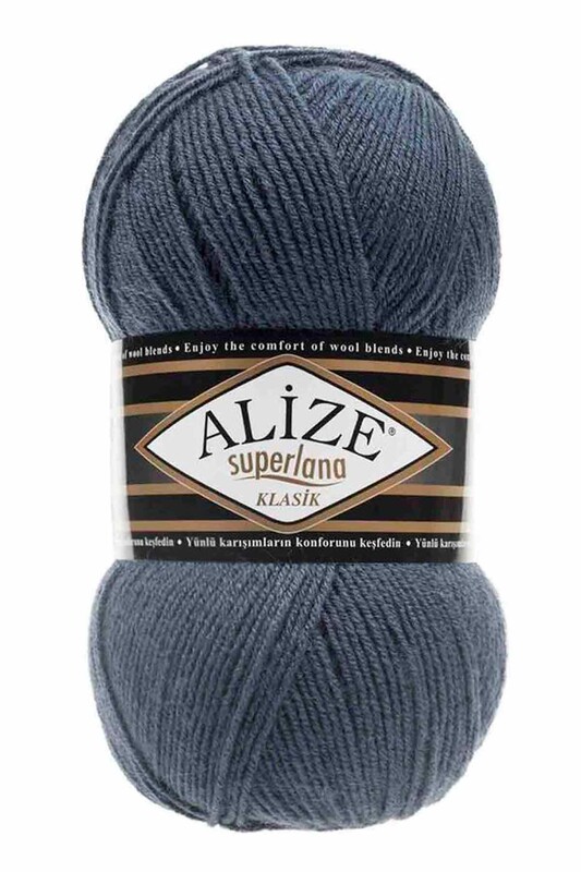 Alize - Alize Superlana Klasik El Örgü İpi Mavi 381