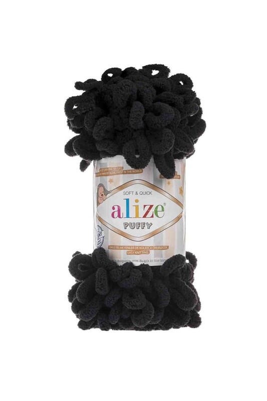 Alize - Alize Puffy El Örgü İpi Siyah 060