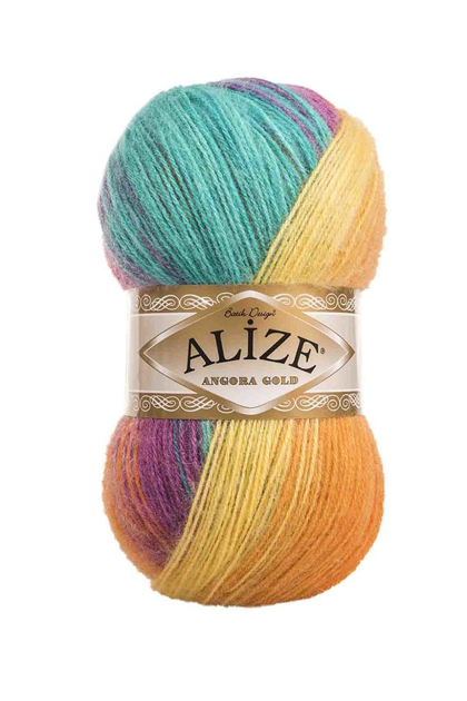 Alize Angora Gold Tie Dye Knitting Yarn 7074