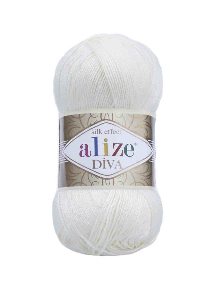 Alize Diva Yarn | Sugar White 1055