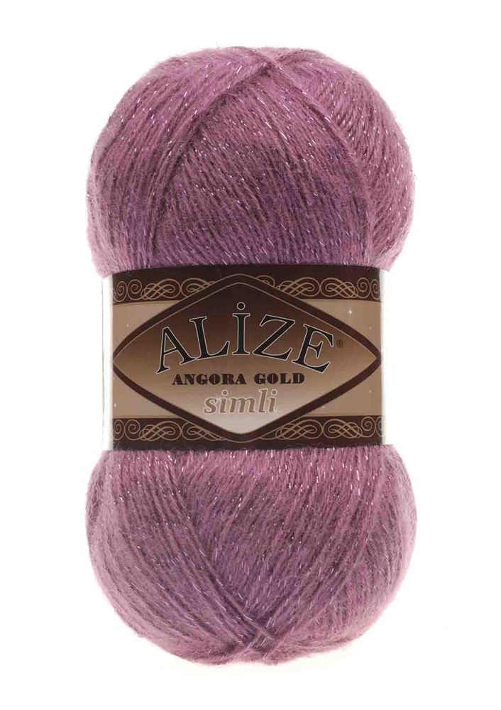 Alize Angora Gold Glittery Knitting Yarn Dried Rose 028