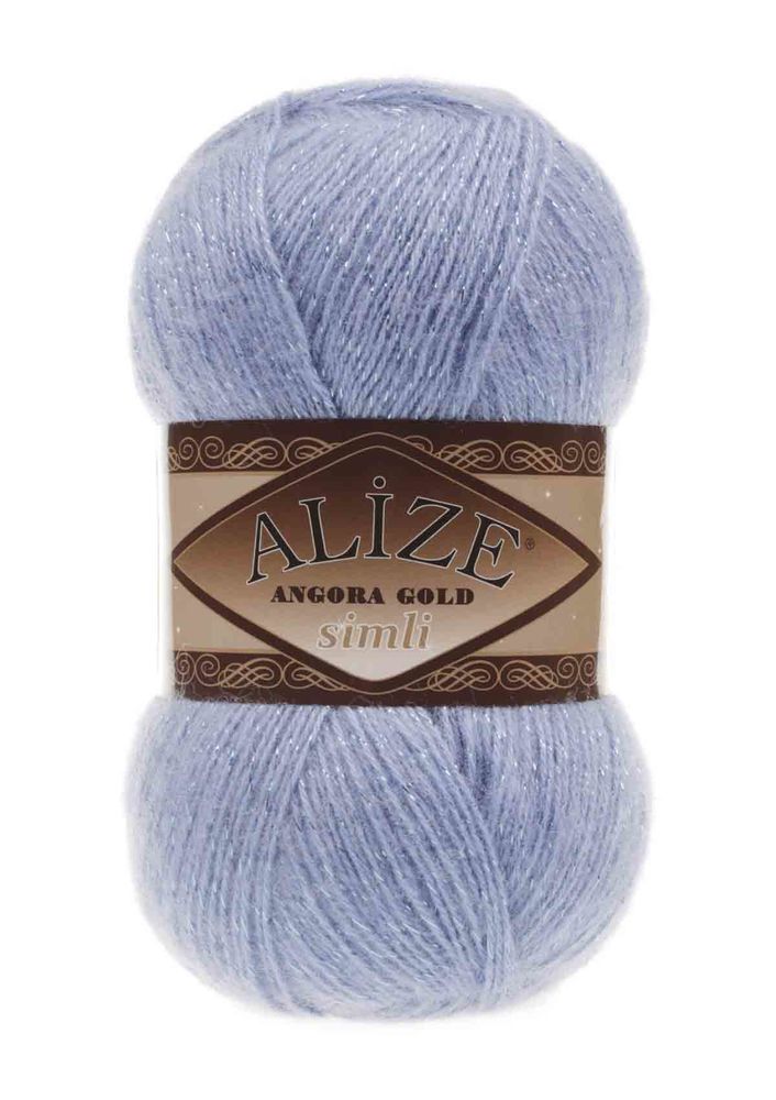 Alize Angora Gold Silvery Knitting Yarn Blue 040