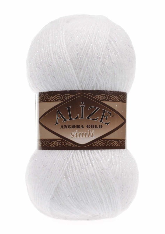 Alize - Alize Angora Gold Silvery Knitting Yarn White 055