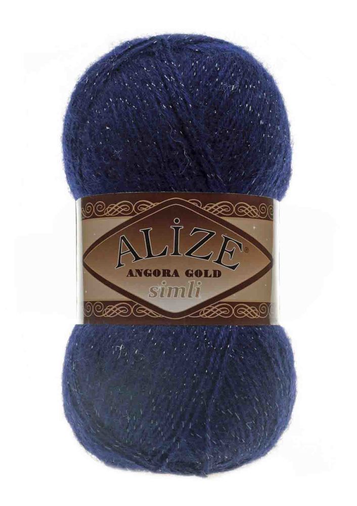 Alize Angora Gold Glittery Knitting Yarn Navy 058
