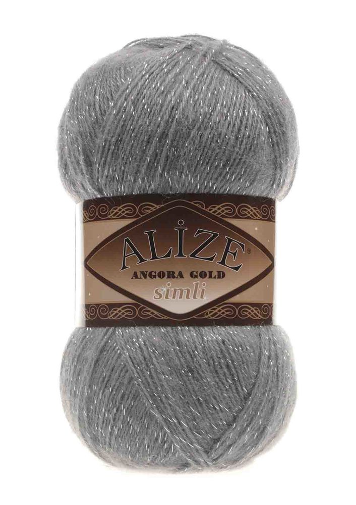 Alize Angora Gold Glittery Knitting Yarn Charcoal Gray 087